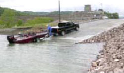 photo of launch ramp without boarding pier