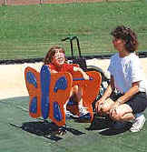 photo of butterfly-shaped spring rocker with supports