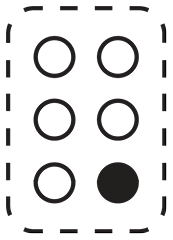 braille capital character, dot 6