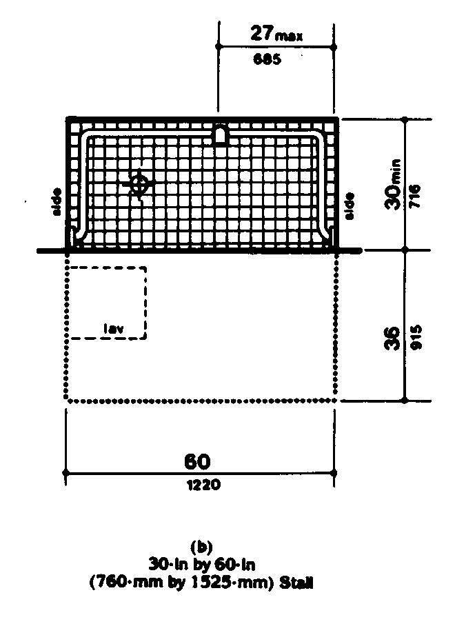 30-in by 60-in shower stall