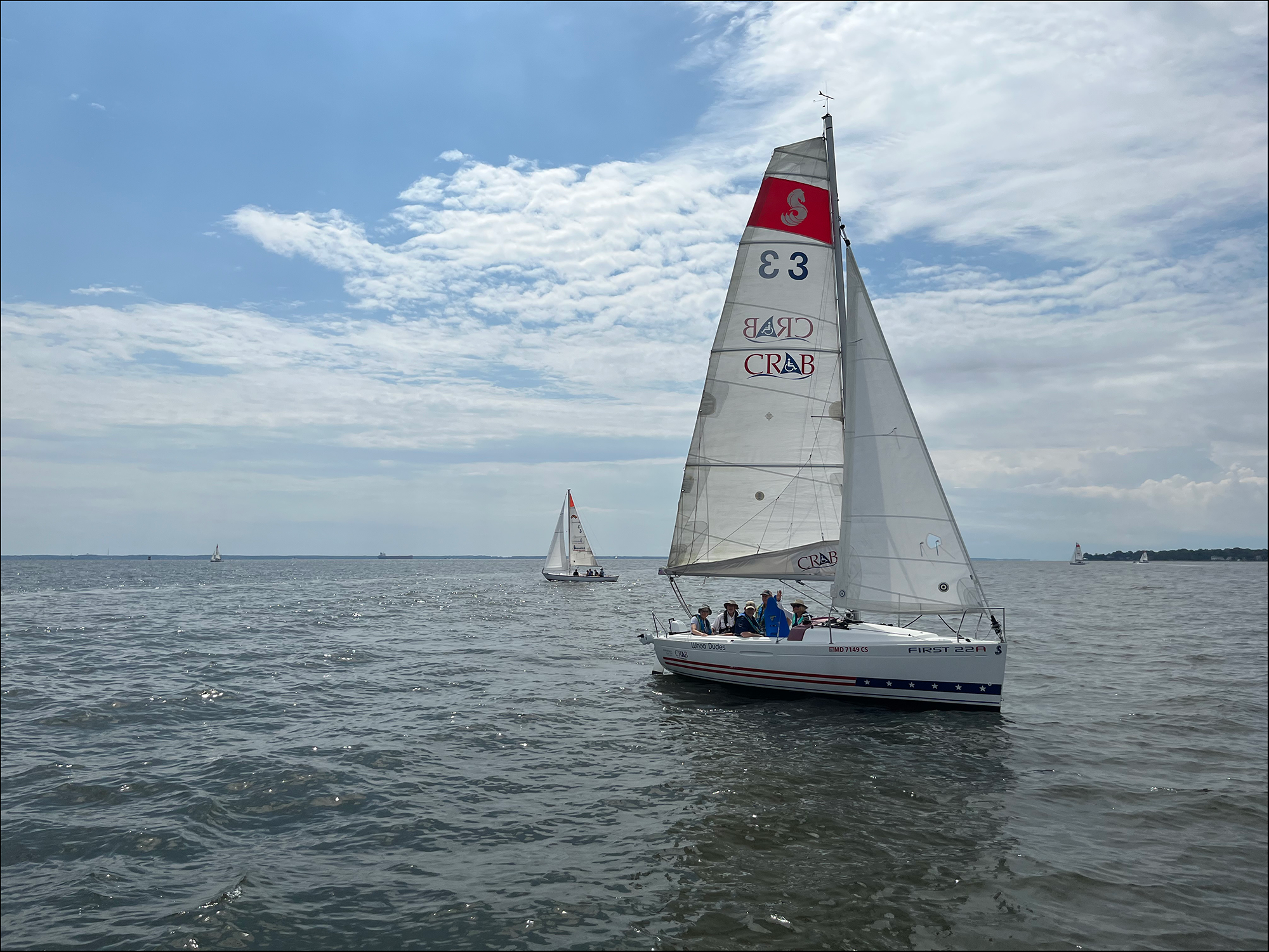 Access Board members and staff on Chesapeake Region Accessible Boating sailboat on Chesapeake Bay.