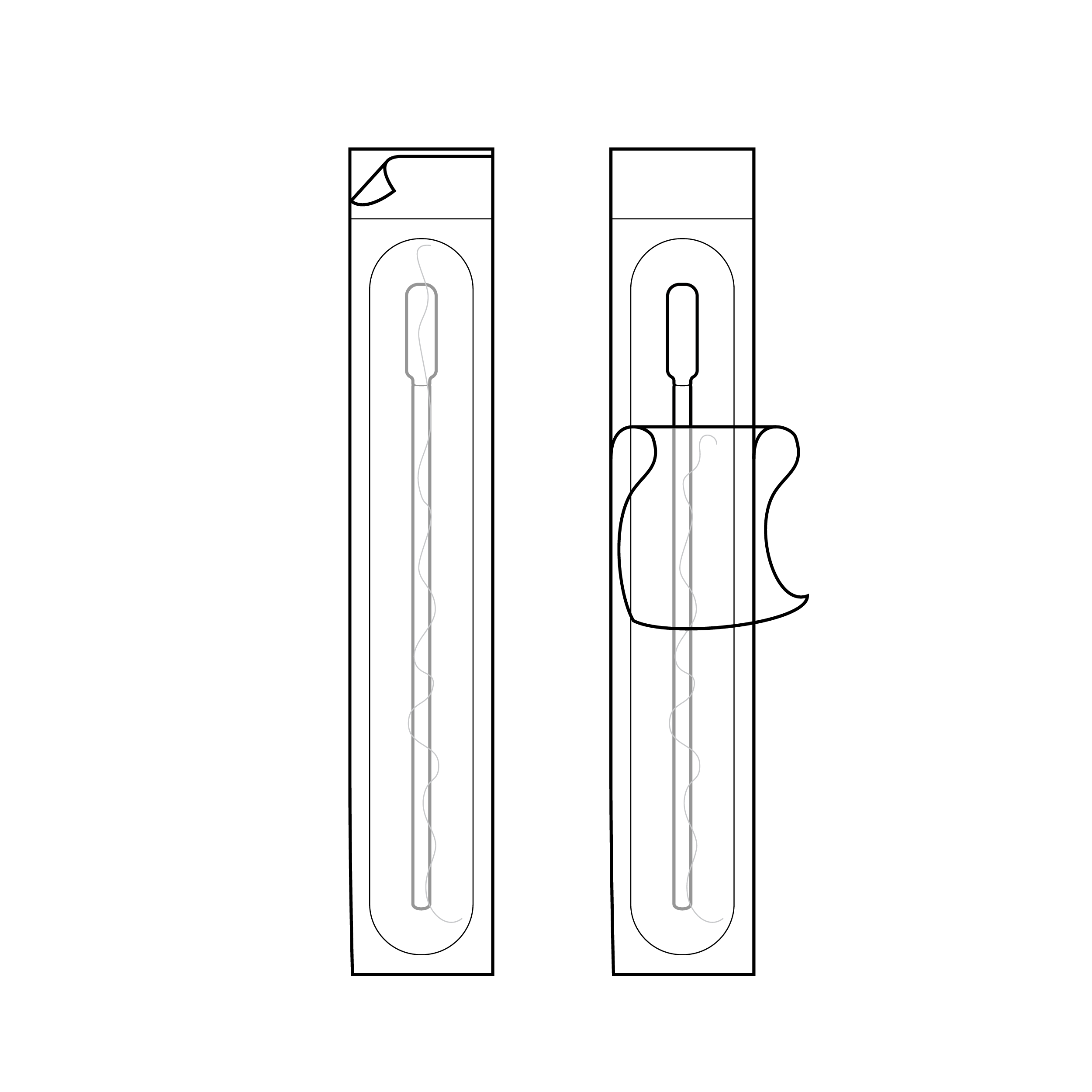 Partially peeled swab sleeve with the open end of the sleeve revealing the swab tip.