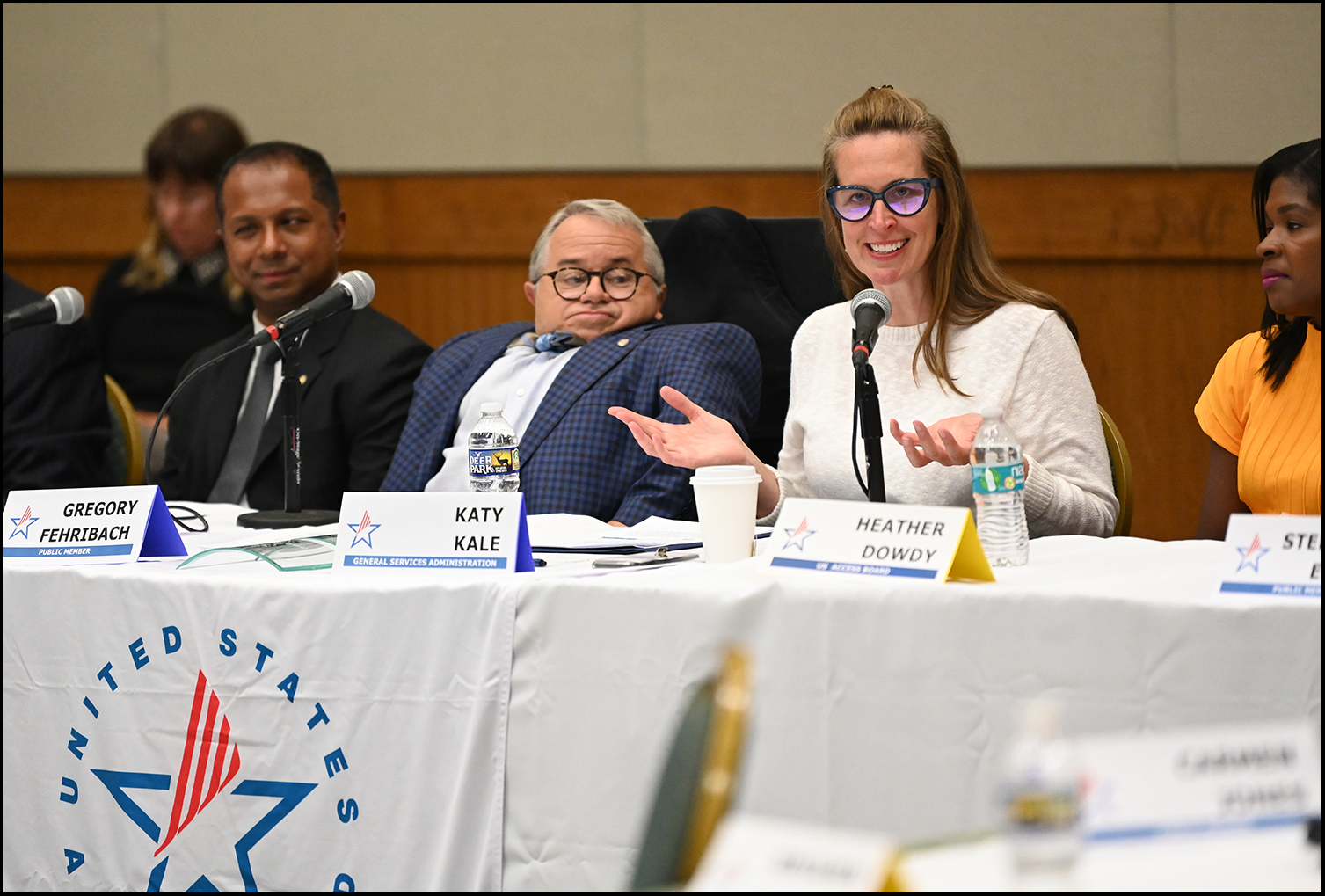 Access Board Vice-Chair Katy Kale speaking from the head table.